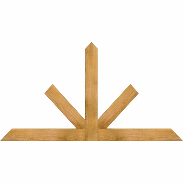 Ekena Millwork Saratoga Rough Sawn Timber Gable Bracket, Western Red Cedar, 60"W x 32"H x 2"D x 4"F, 13/12 Pitch GBW060X32X0204SAR00RWR - main